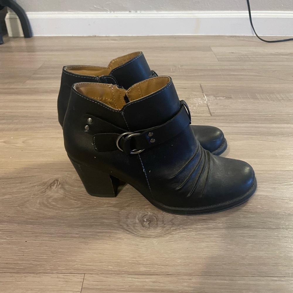 Black Leather Ankle Boots